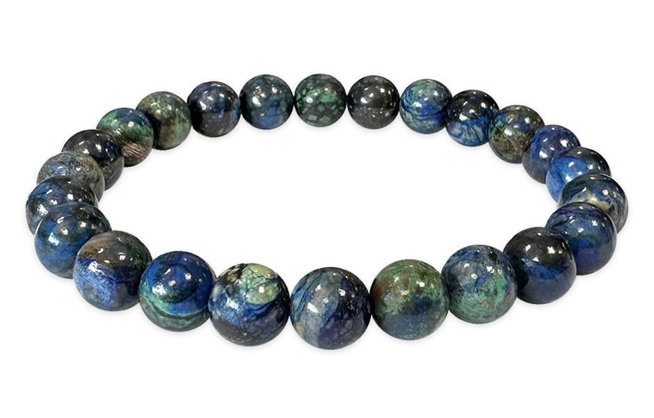 Bracelet Azurite Malachite Naturelle AA perles 7-8mm