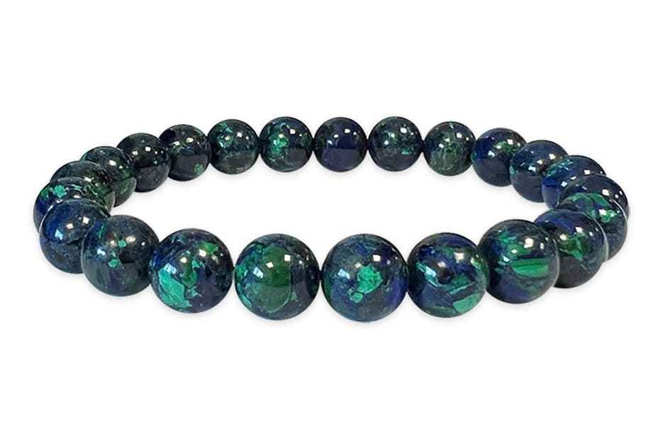 Bracelet Azurite & Malachite AAA perles 8mm