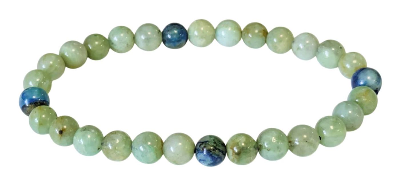 Bracelet Azurite Malachite Naturelle États-Unis perles 5.5-6.5mm chez Arabesk