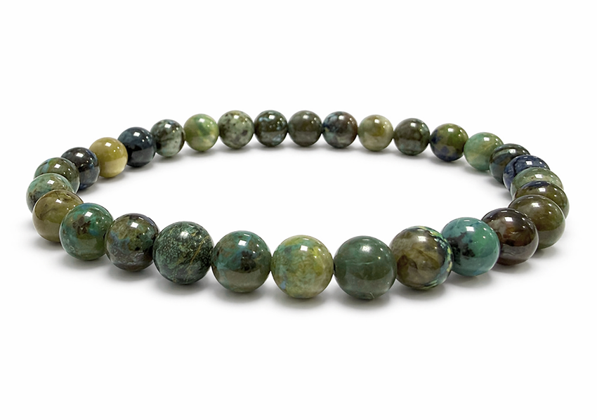 Bracelet Azurite Malachite Naturelle Mexique A perles 6-7mm chez Arabesk