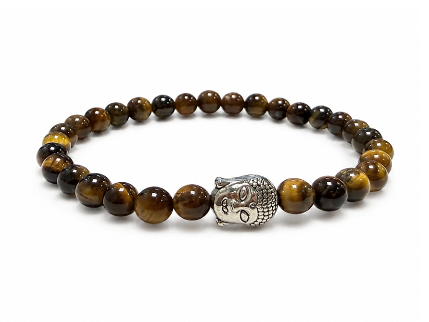 Bracelet Œil de Tigre Bouddha A Perles 6mm chez Arabesk|fr