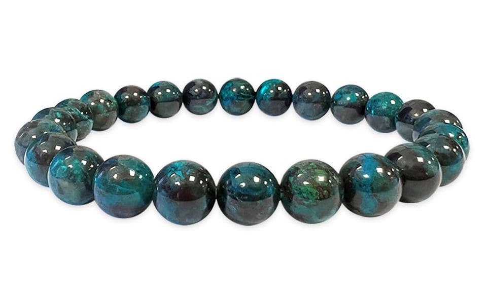 Bracelet Chrysocolle Afrique du Sud AAA perles 7.5-8.5mm