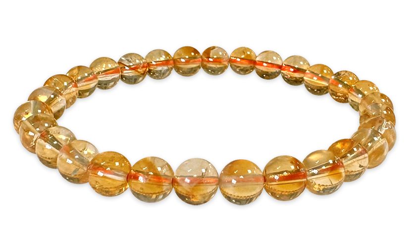 Bracelet Citrine chauffée AA perles 5.5-6.5mm