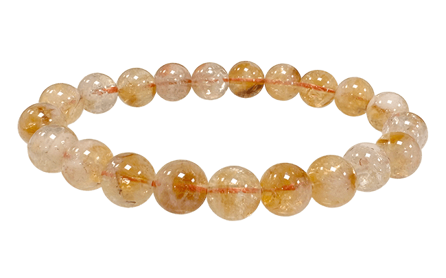 Bracelet Citrine chauffée perles 8mm