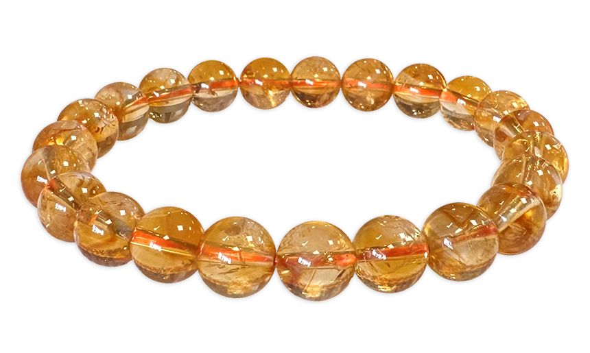 Bracelet Citrine chauffée AA perles 7.5-8.5mm
