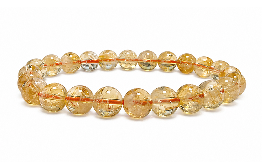 Bracelet Citrine Chauffée AA perles 8-9mm