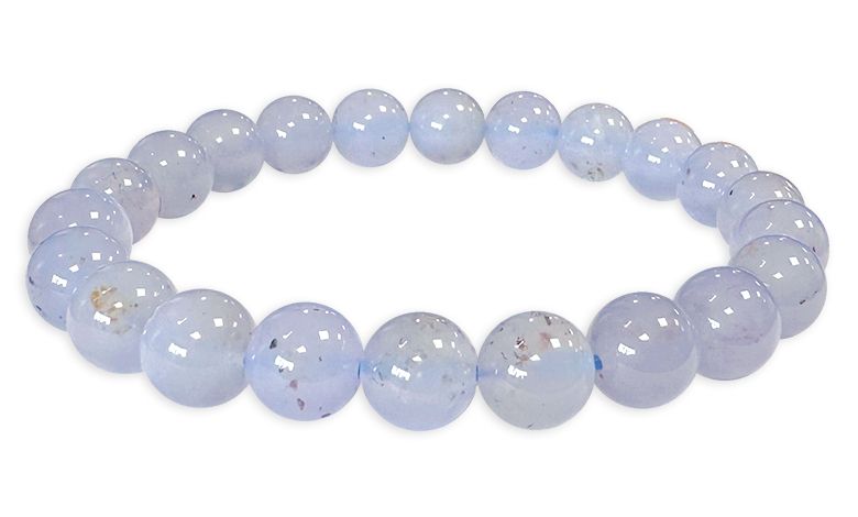 Blaues Chalcedon AA Perlen Armband 8mm