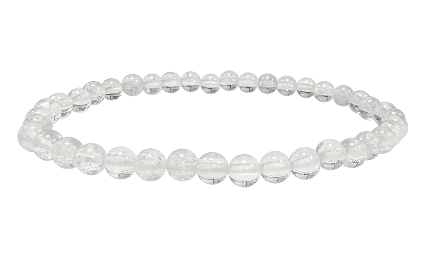 Bracelet cristal de roche A perles 4mm chez Arabesk