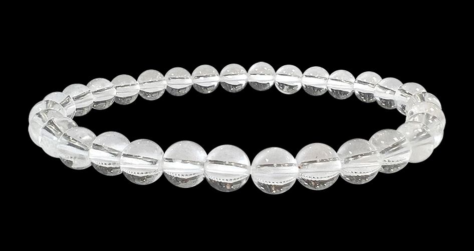 Bracelet cristal de roche A perles 6mm
