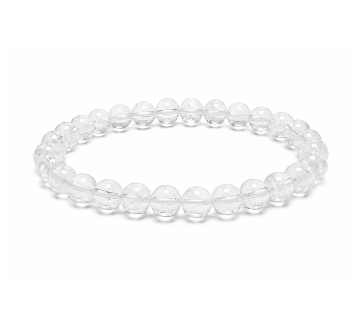 Bracelet Cristal de Roche A perles 6mm