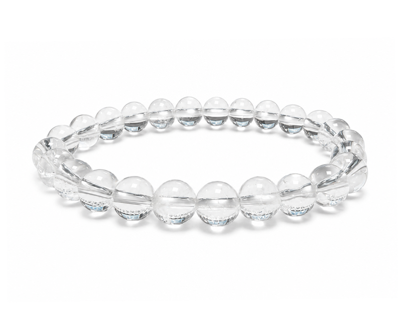 Bracelet Cristal de Roche A perles 8mm chez Arabesk