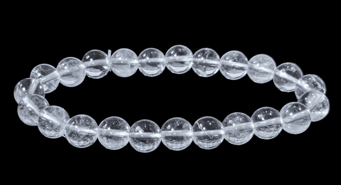 Bracelet Cristal de roche A perles 8mm chez Arabesk