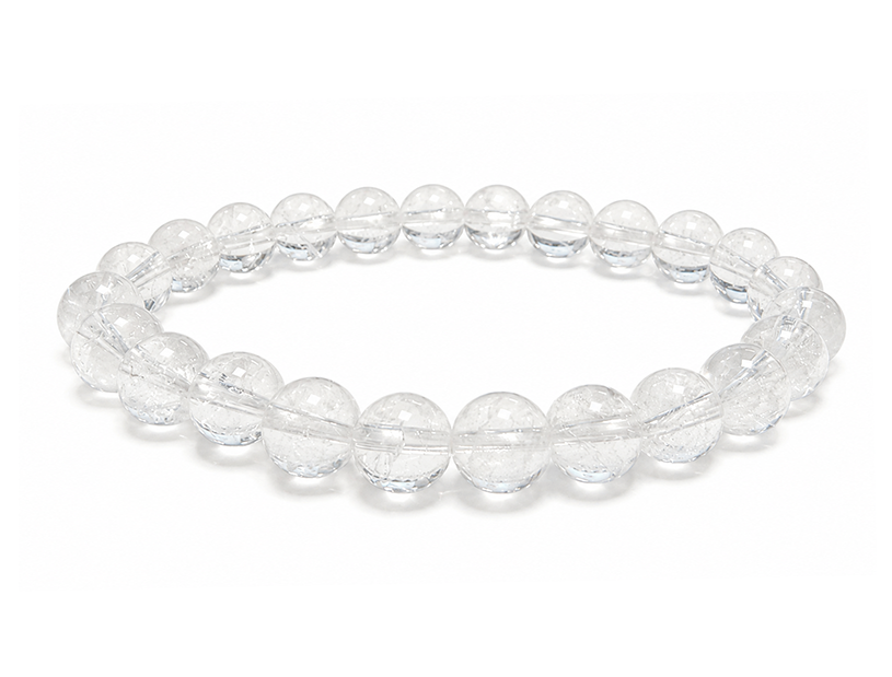 Bracelet Cristal de Roche Crack AB perles 8mm chez Arabesk