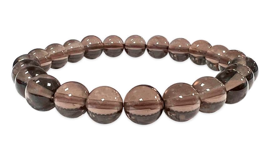 Bracelet Cristal de Roche fumé A perles 8mm chez Arabesk