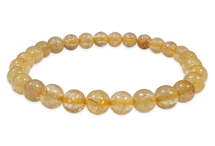 Bracelet Cristal de Roche Rutile A+ perles 6-7mm