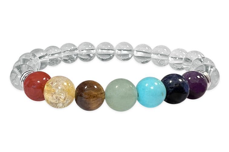 7 chakras Bergkristall Armband A perles 8mm