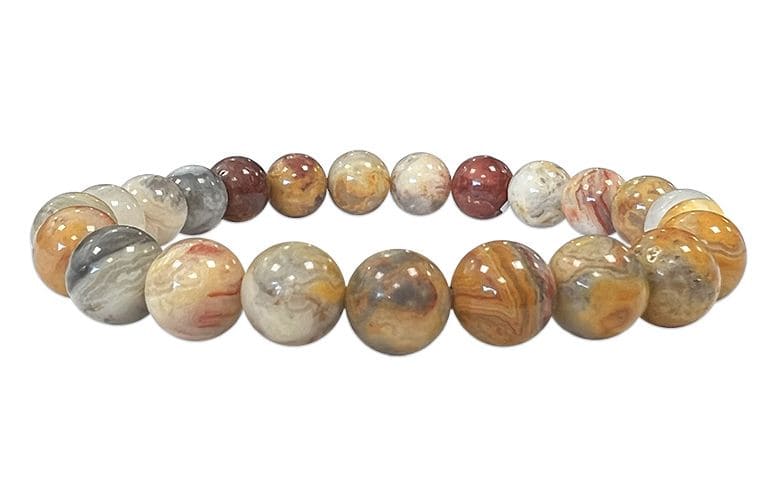 Bracelet Agate Crazy Lace perles 8mm