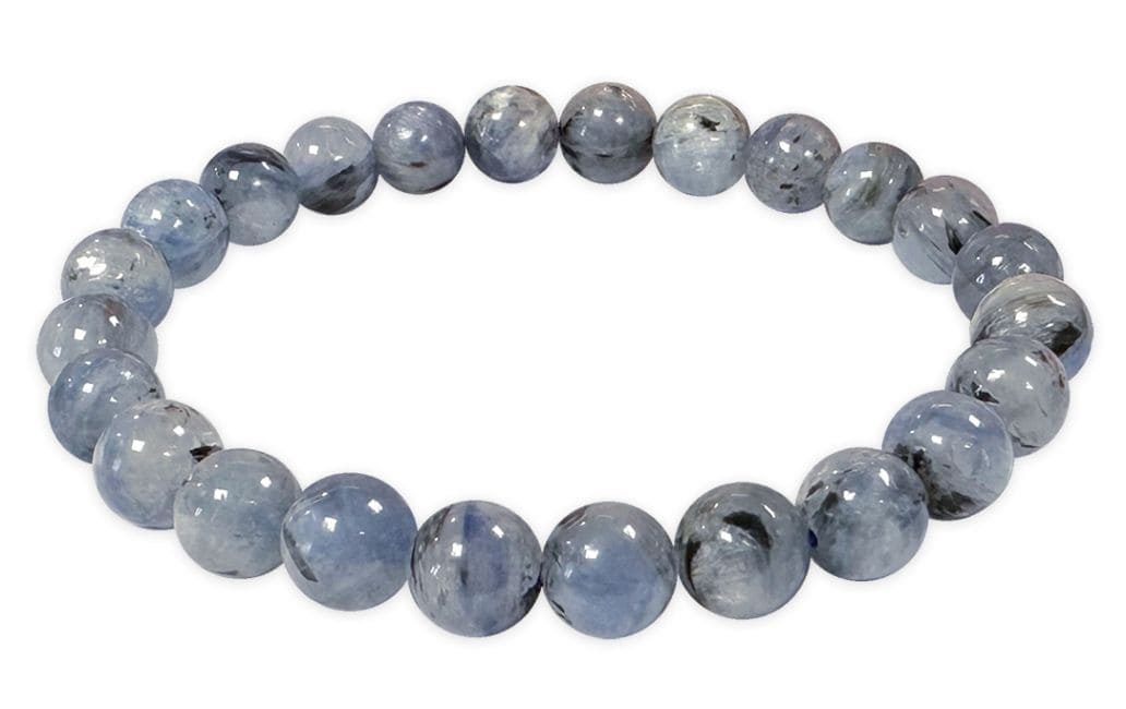 Natürliche blaue Kyanit-Armbandperlen, 7,5–8,5 mm