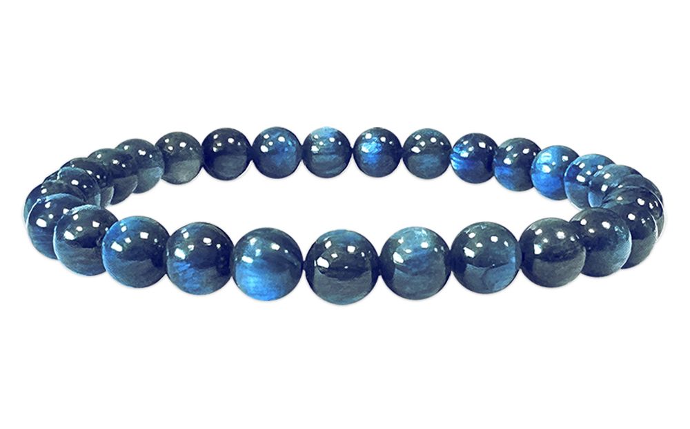 Bracelet Cyanite Bleue Chauffée AA perles 6mm