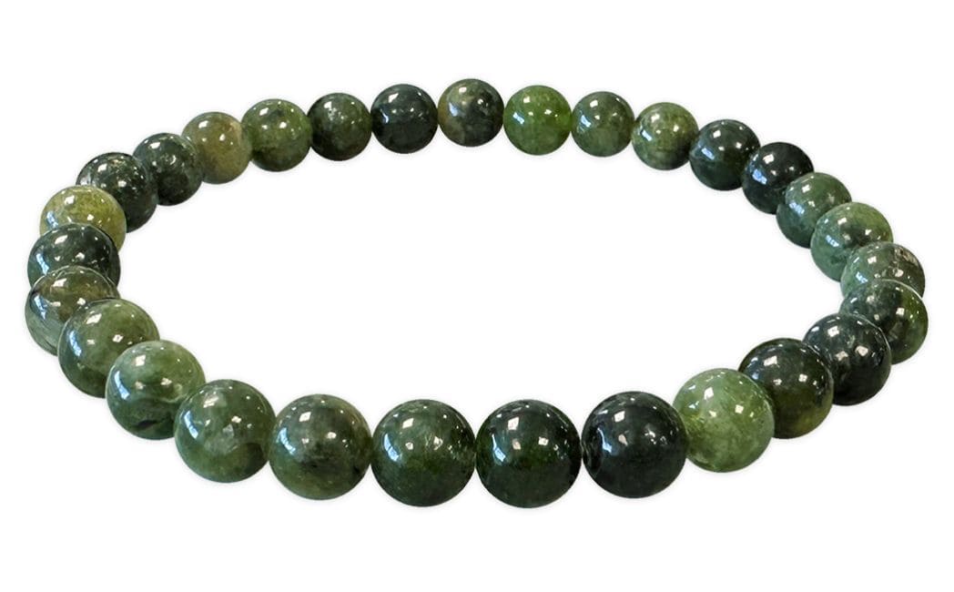 Armband Diopside Grün Perlen 6mm