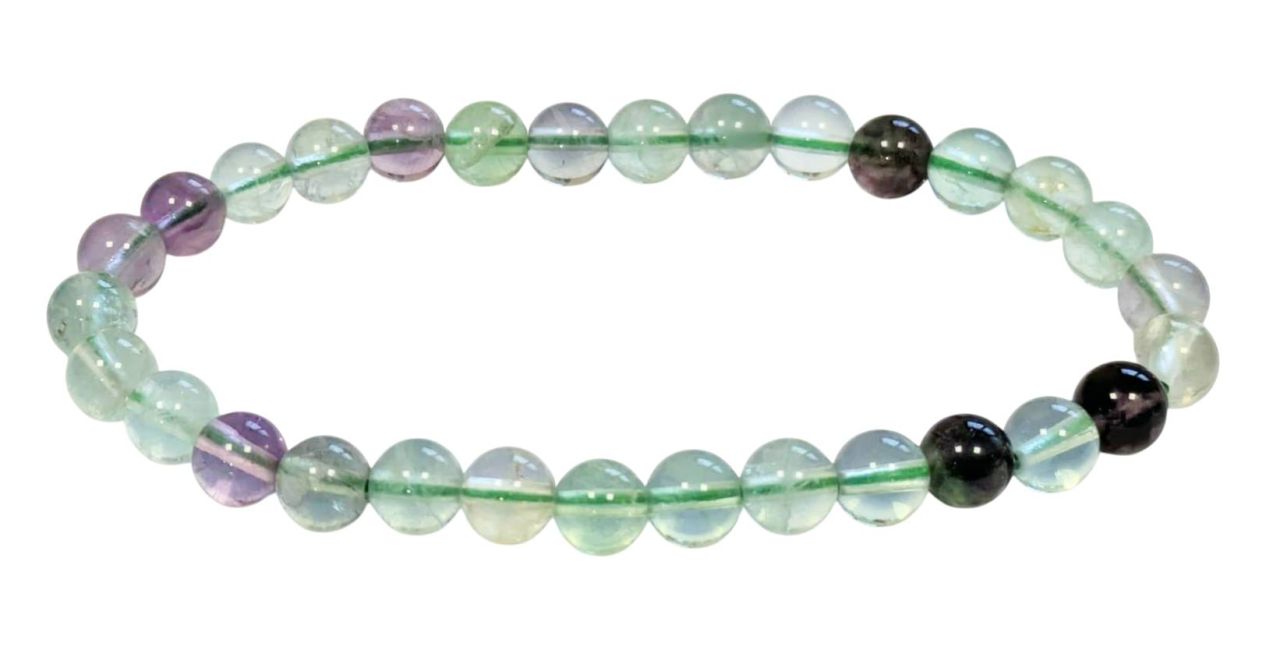 Bracelet Fluorite multicolore A perles 6-7mm
