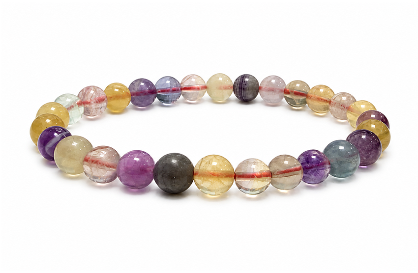 Bracelet Fluorite Multicolore AAA perles 6-7mm chez Arabesk