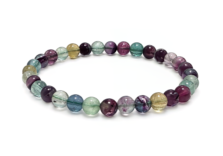 Bracelet Fluorite Multicolore AA+ perles 6-7mm chez Arabesk