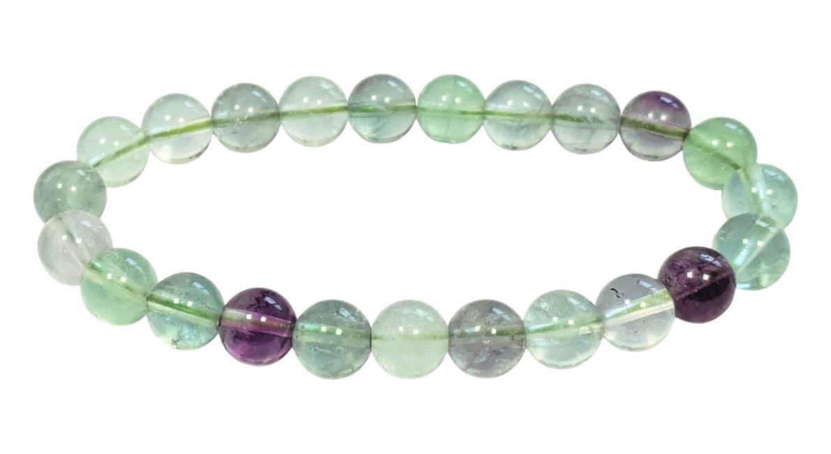 Bracelet Fluorite multicolore A perles 8mm