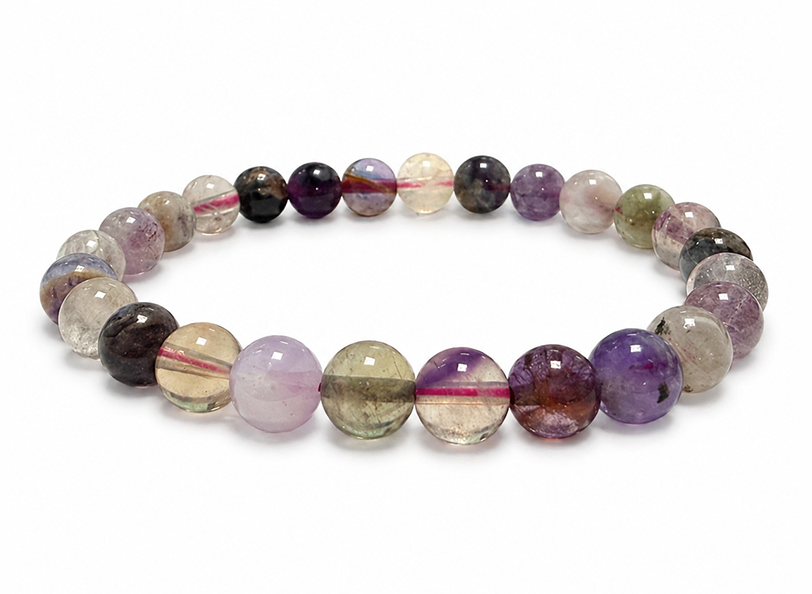 Bracelet Fluorite multicolore AA perles 6.5-7.5mm