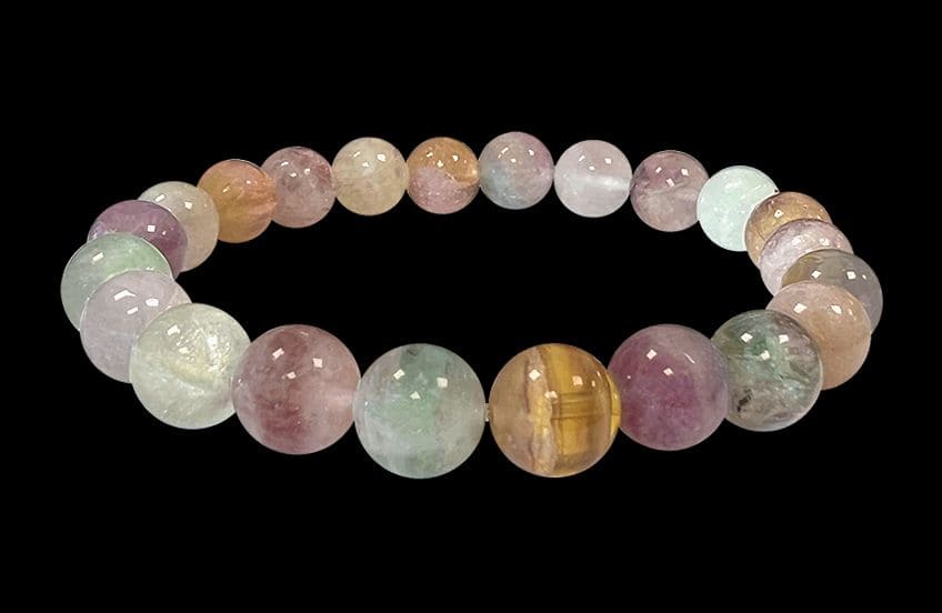 Bracelet Fluorite multicolore AA perles 6.5-7.5mm