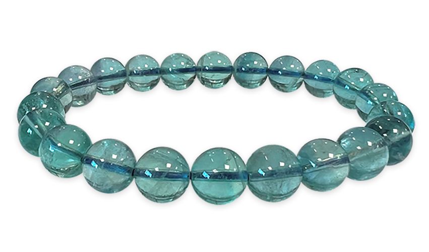 Bracelet Fluorite Bleue AAA perles 8mm