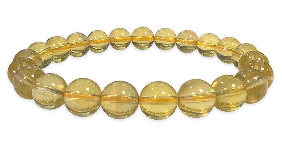 Bracelet Fluorite Jaune AAA perles 8mm