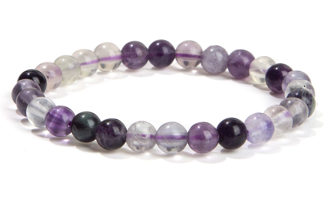 Bracelet Fluorite Violette perles 6mm