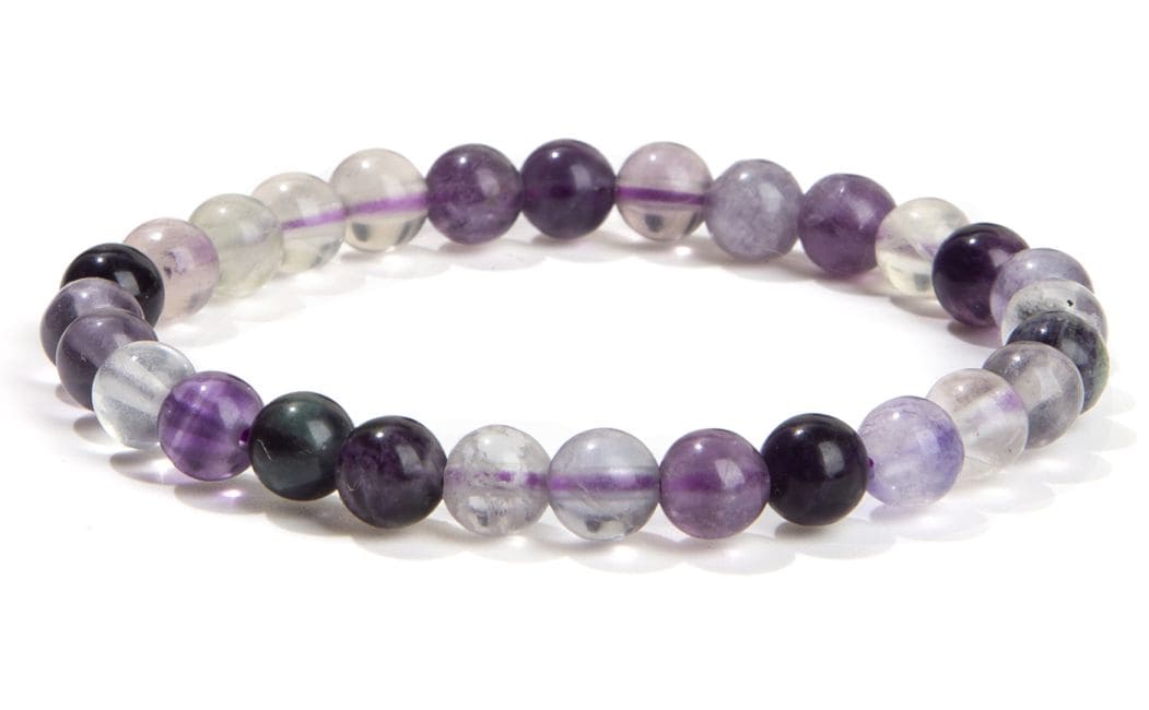 Armbandperlen aus violettem Fluorit, 6 mm