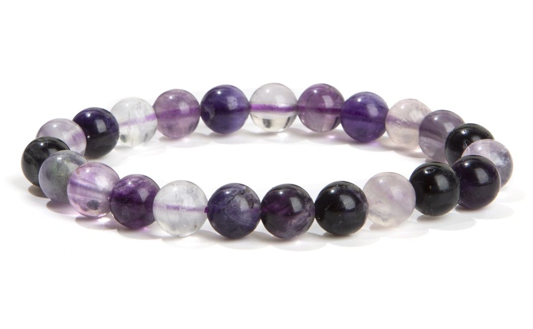 Bracelet Fluorite Violette perles 8mm