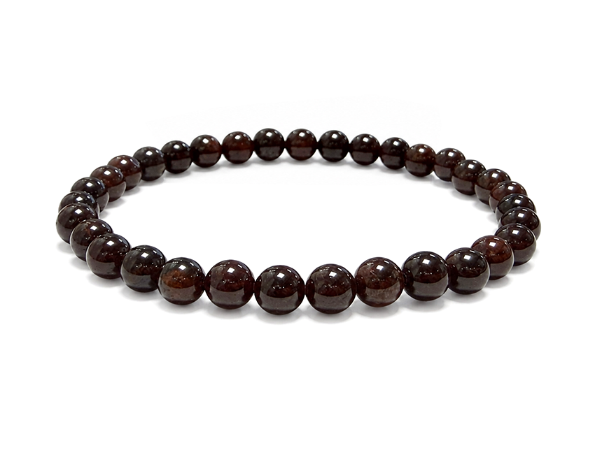 Bracelet Grenat Rouge Perles 6mm