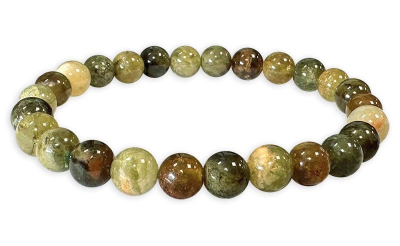 Bracelet Grenat Vert grossulaire AA perles 5.5-6.5mm