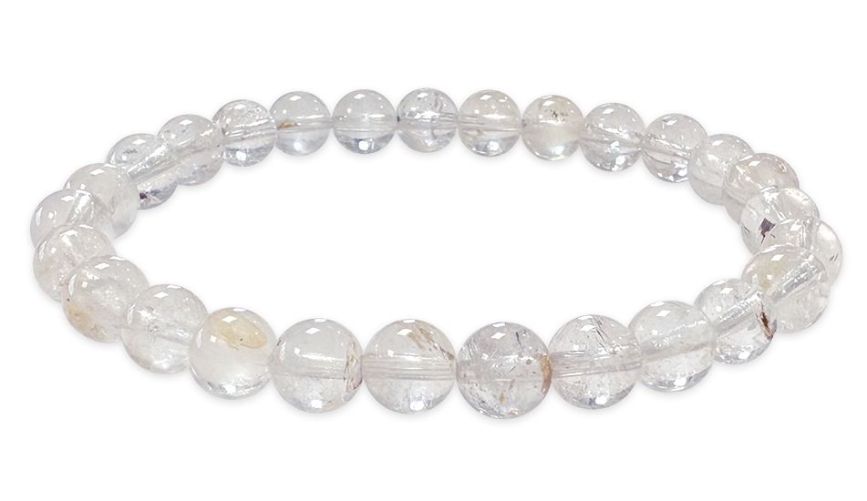 Herkimer-Kristallarmband mit 6–7 mm großen Perlen