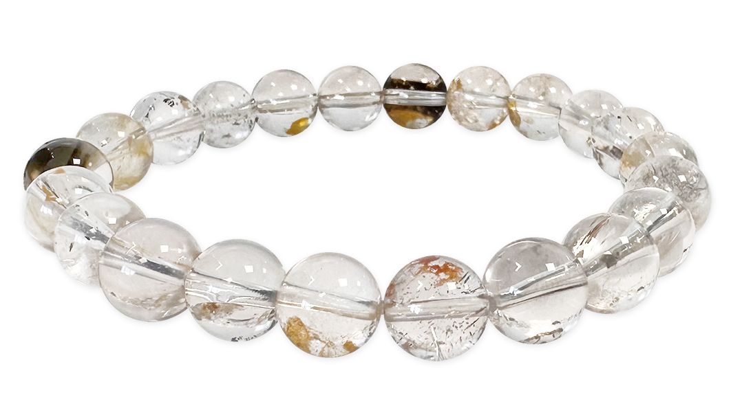 Bracelet Cristal Herkimer A perles 7.5-8.5mm