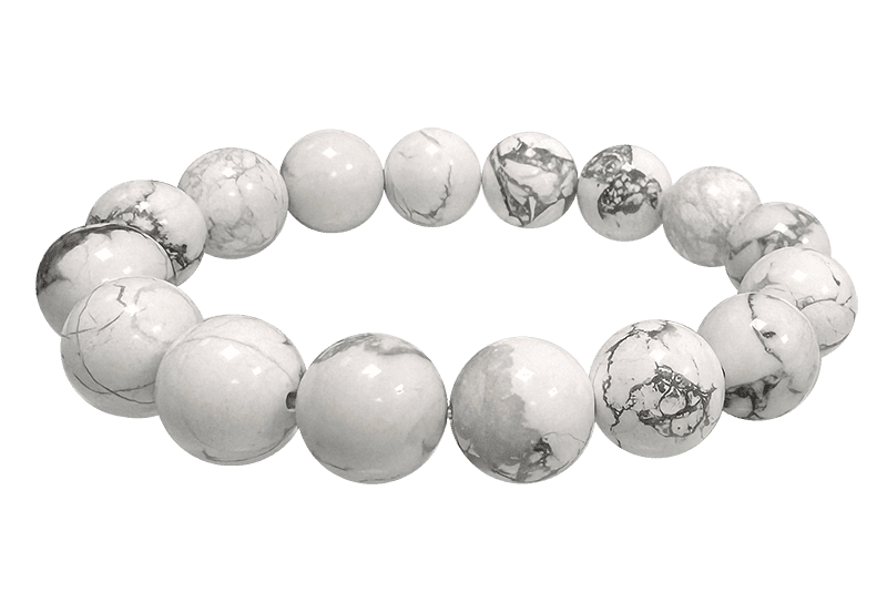 Bracelet Howlite A perles 12mm