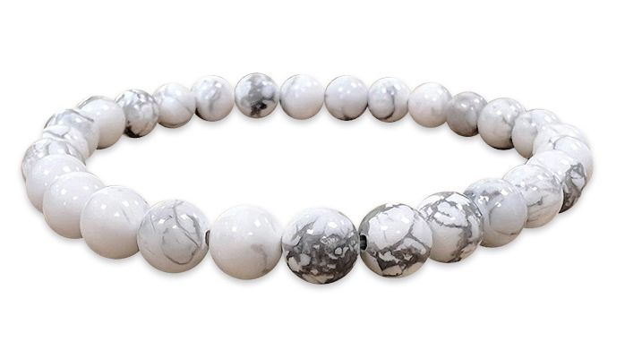 Bracelet Howlite A perles 6mm chez Arabesk
