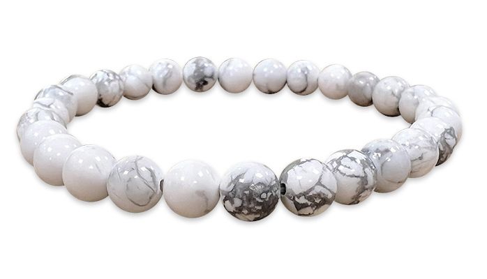 Bracelet Howlite A perles 6mm