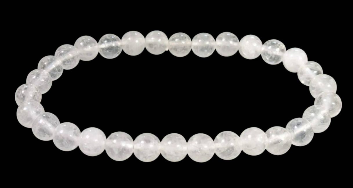Bracelet Jade Blanc A perles 6mm