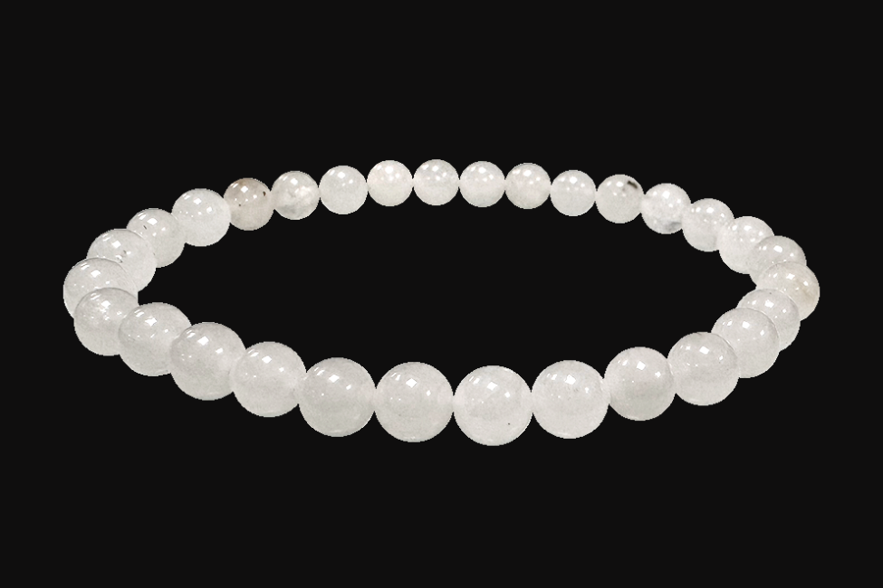 Bracelet Jade Blanc A perles 6mm