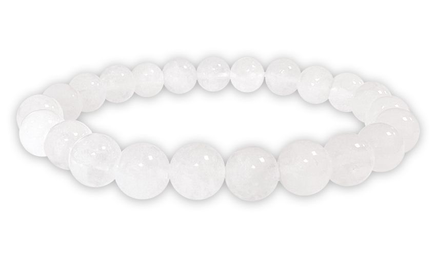 Bracelet Jade Blanc A perles 8mm chez Arabesk