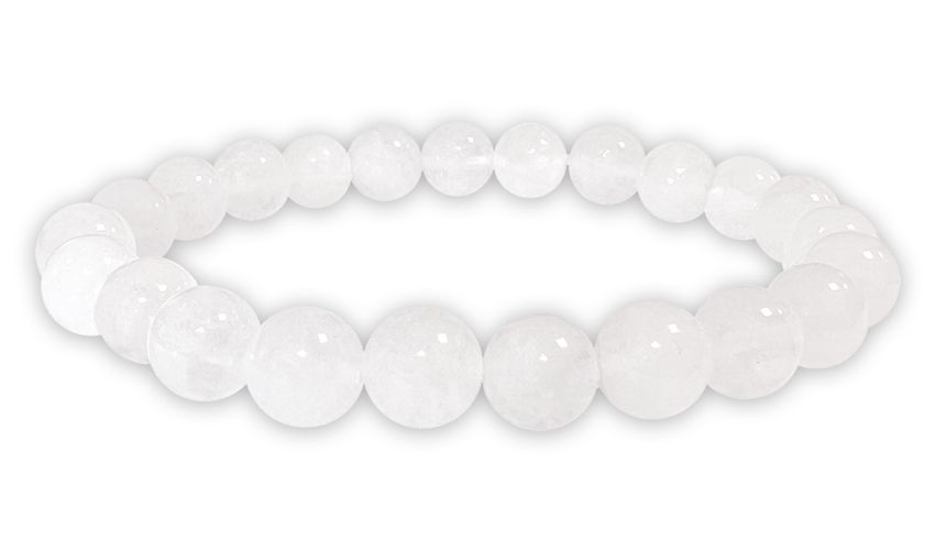 Bracelet Jade Blanc A perles 8mm