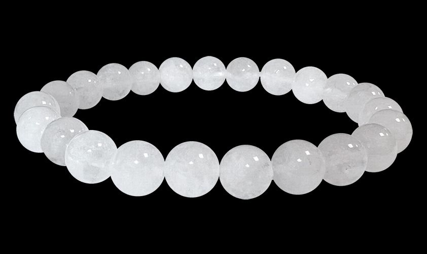 Bracelet Jade Blanc A perles 8mm
