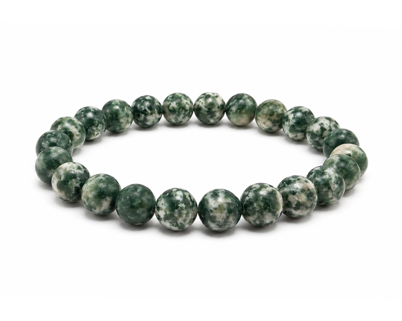 Bracelet Jade Verte AB Perles 8mm
