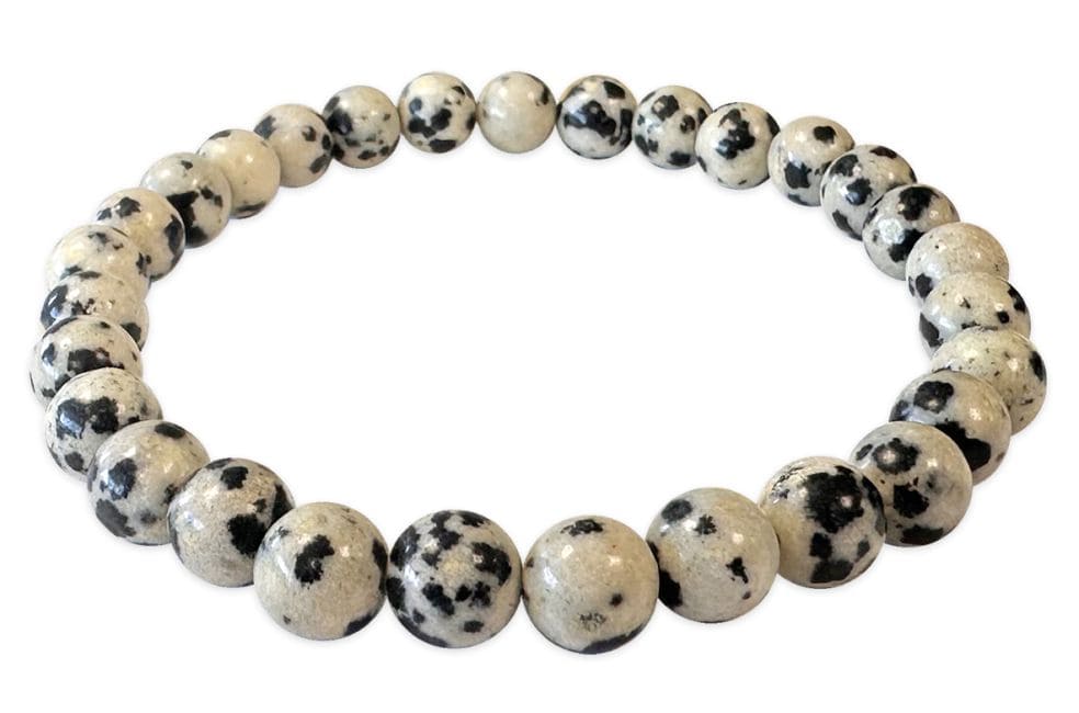 Bracelet Jaspe Dalmatien perles 6mm