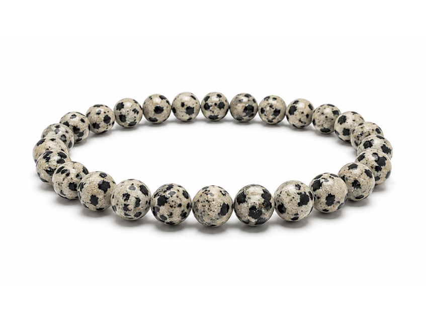 Bracelet Jaspe Dalmatien A Perles 6-7mm chez Arabesk